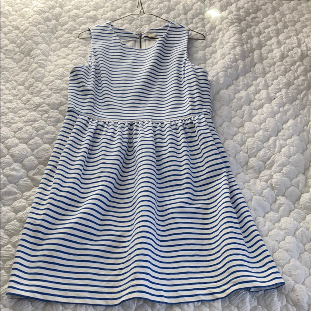 JCREW blue and white striped dress